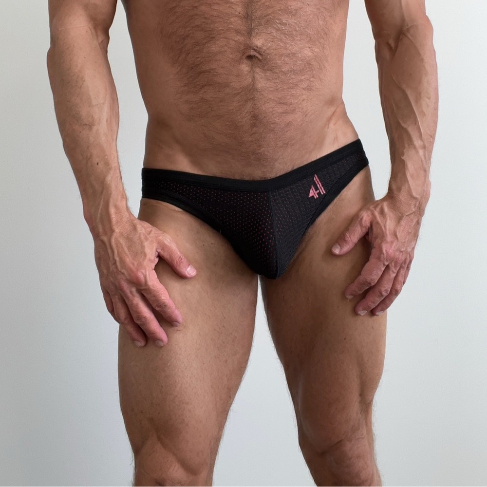 Black Mesh Thunder Jock jockstrap by 4 Hunks Berlin, small, mesh